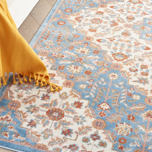 Charlton Home® Berngerus Blue/Beige/Red Rug & Reviews Wayfair